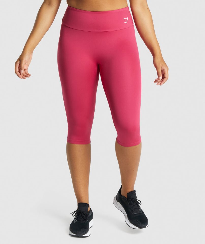 Women\'s Gymshark Training Cropped Leggings Pink | NZ 2KMFEX